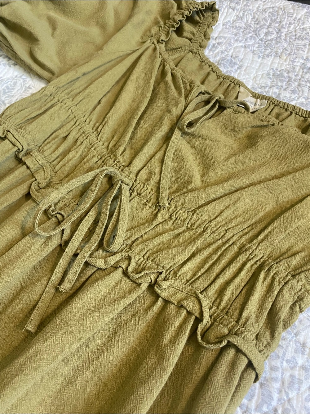 100% Cotton Olive Green Women’s Drawstring Skirt